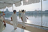 Amritsar - the Golden Temple - the Parikrama, the circuit aroud the Pool of Nectar where Sikh pilgrims bathe.